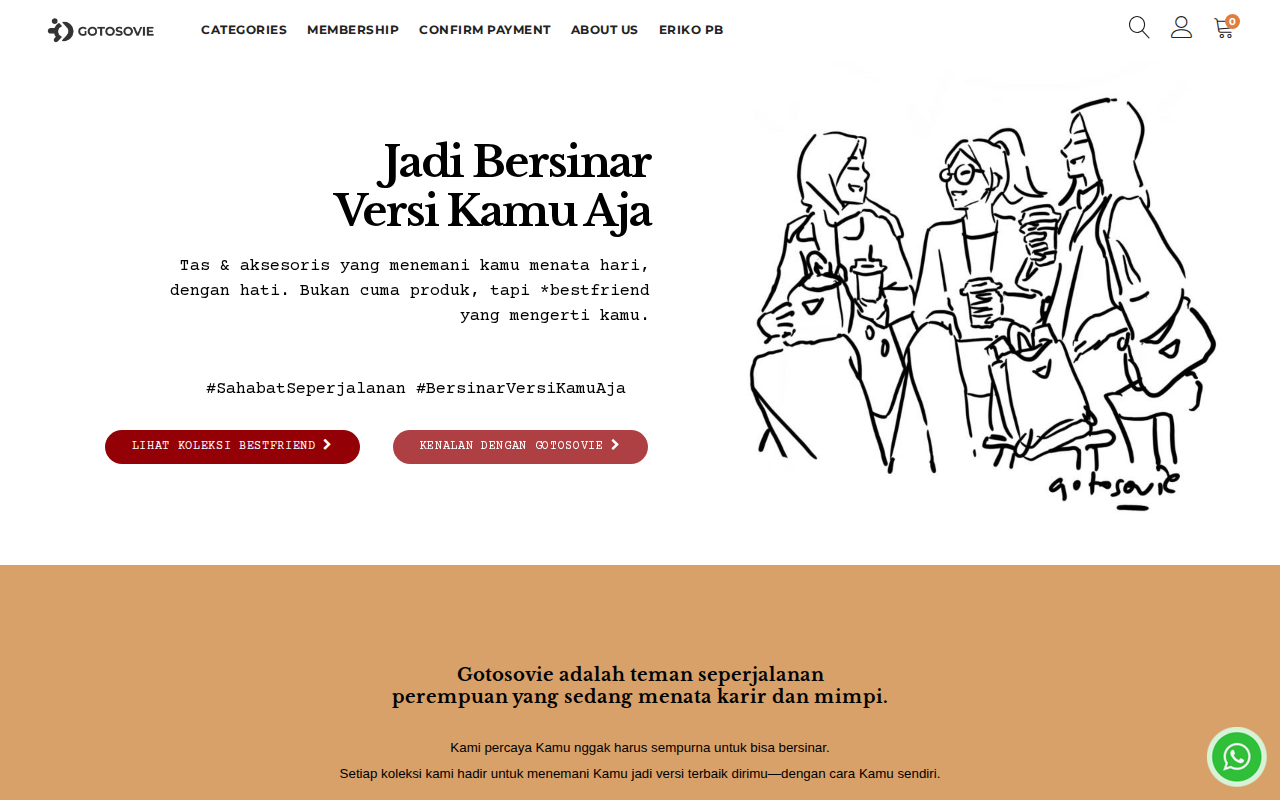 Screenshot website aktual GotoSovie : E-Commerce Fashion & Tas Lokal